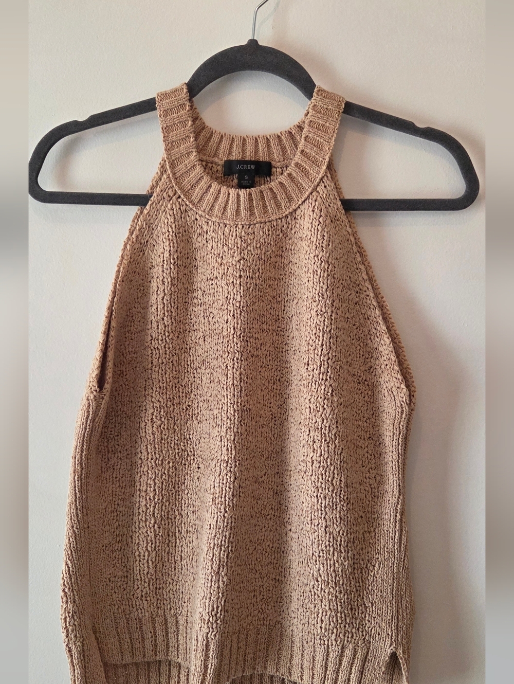 J.Crew Sleeveless Knit Halter Tank in Camel